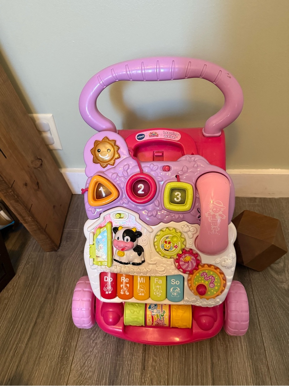 Pink Interactive Learning Walker with Musical Play Panel